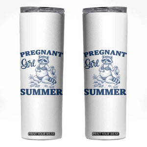 Raccoon Pregnancy Announcement Skinny Tumbler Summer Beach Mom To Be Gift TS12 White Print Your Wear