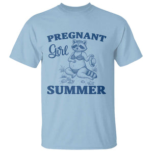 Raccoon Pregnancy Announcement T Shirt Summer Beach Mom To Be Gift TS12 Light Blue Print Your Wear