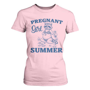 Raccoon Pregnancy Announcement T Shirt For Women Summer Beach Mom To Be Gift TS12 Light Pink Print Your Wear