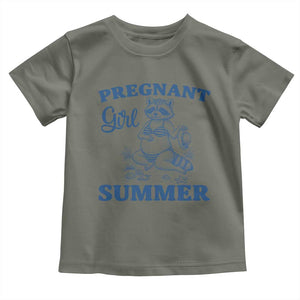 Raccoon Pregnancy Announcement Toddler T Shirt Summer Beach Mom To Be Gift TS12 Military Green Print Your Wear