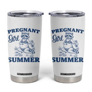 Raccoon Pregnancy Announcement Tumbler Cup Summer Beach Mom To Be Gift TS12 White Print Your Wear