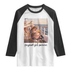 Summer Capybara Pregnancy Raglan Shirt Baby Announcement Gift TS12 White Black Print Your Wear