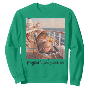 Summer Capybara Pregnancy Sweatshirt Baby Announcement Gift TS12 Irish Green Print Your Wear