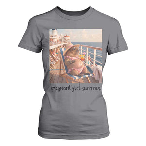 Summer Capybara Pregnancy T Shirt For Women Baby Announcement Gift TS12 Charcoal Print Your Wear