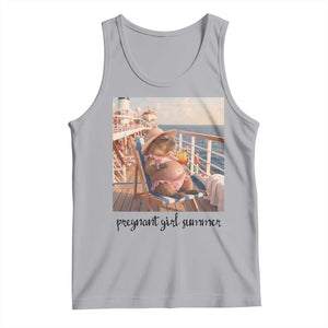Summer Capybara Pregnancy Tank Top Baby Announcement Gift TS12 Athletic Heather Print Your Wear