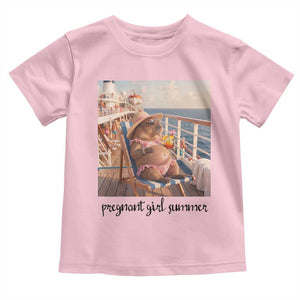 Summer Capybara Pregnancy Toddler T Shirt Baby Announcement Gift TS12 Light Pink Print Your Wear