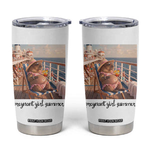 Summer Capybara Pregnancy Tumbler Cup Baby Announcement Gift TS12 White Print Your Wear
