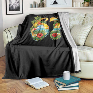 Hawaii Six Seven Throw Blanket Tropical Hibiscus Vacation Graphic TS12 Print Your Wear