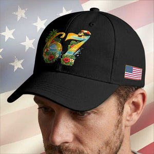 Hawaii Six Seven Baseball Cap Tropical Hibiscus Vacation Graphic TS12 Print Your Wear
