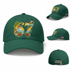 Hawaii Six Seven Baseball Cap Tropical Hibiscus Vacation Graphic TS12 Baseball Cap Universal Fit Irish Green Print Your Wear