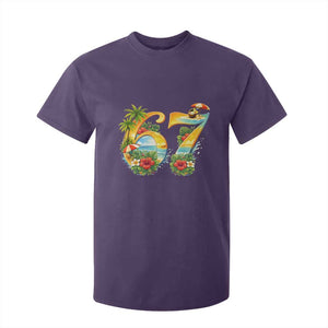 Hawaii Six Seven T Shirt For Kid Tropical Hibiscus Vacation Graphic TS12 Purple Print Your Wear