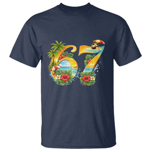 Hawaii Six Seven T Shirt Tropical Hibiscus Vacation Graphic TS12 Navy Print Your Wear