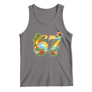 Hawaii Six Seven Tank Top Tropical Hibiscus Vacation Graphic