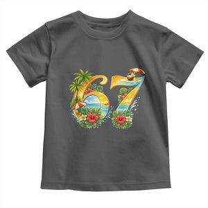 Hawaii Six Seven Toddler T Shirt Tropical Hibiscus Vacation Graphic TS12 Dark Heather Print Your Wear