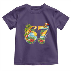 Hawaii Six Seven Toddler T Shirt Tropical Hibiscus Vacation Graphic TS12 Purple Print Your Wear
