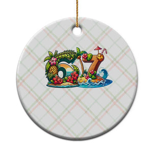 Tropical Beach Six Seven Ceramic Ornament Summer Island Vacation Graphic TS12 1pc Christmas Plaid Print Your Wear