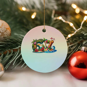 Tropical Beach Six Seven Ceramic Ornament Summer Island Vacation Graphic TS12 1pc Pastel Print Your Wear