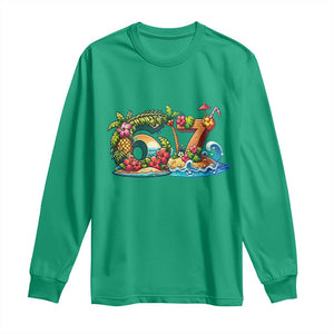 Tropical Beach Six Seven Long Sleeve Shirt Summer Island Vacation Graphic