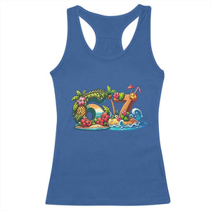 Tropical Beach Six Seven Racerback Tank Top Summer Island Vacation Graphic