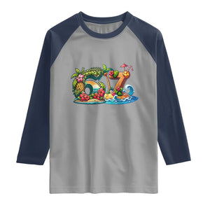 Tropical Beach Six Seven Raglan Shirt Summer Island Vacation Graphic