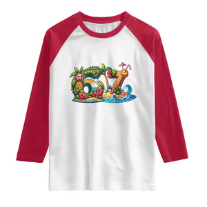 Tropical Beach Six Seven Raglan Shirt Summer Island Vacation Graphic