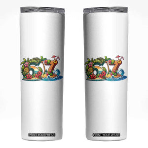 Tropical Beach Six Seven Skinny Tumbler Summer Island Vacation Graphic