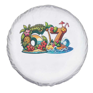 Tropical Beach Six Seven Spare Tire Cover Summer Island Vacation Graphic
