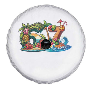 Tropical Beach Six Seven Spare Tire Cover Summer Island Vacation Graphic