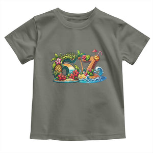 Tropical Beach Six Seven Toddler T Shirt Summer Island Vacation Graphic