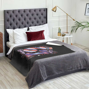 Patriotic Six Seven Throw Blanket Red White And Blue Fireworks Graphic