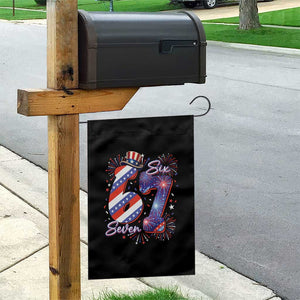 Patriotic Six Seven Garden Flag Red White And Blue Fireworks Graphic