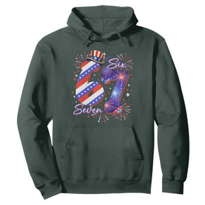 Patriotic Six Seven Hoodie Red White And Blue Fireworks Graphic