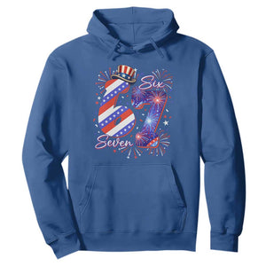 Patriotic Six Seven Hoodie Red White And Blue Fireworks Graphic
