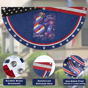 Funny Six Seven Patriotic Fan Flag Red White And Blue Fireworks Graphic