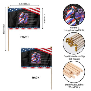 Funny Six Seven Patriotic Handheld Flag Red White And Blue Fireworks Graphic