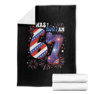 I Was Six Now I Am Seven Throw Blanket Patriotic 7th Birthday Gift