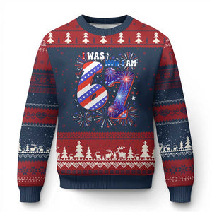 I Was Six Now I Am Seven Ugly Christmas Sweater Patriotic 7th Birthday Gift