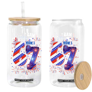 I Was Six Now I Am Seven Glass Can Patriotic 7th Birthday Gift