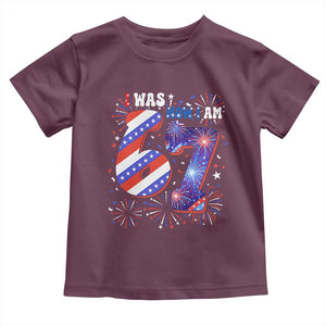 I Was Six Now I Am Seven Toddler T Shirt Patriotic 7th Birthday Gift