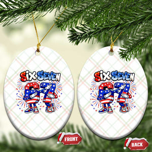 Funny Six Seven Dabbing Ceramic Ornament Patriotic American Pride Gift