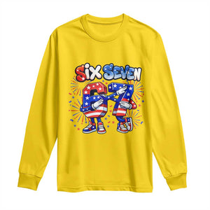 Funny Six Seven Dabbing Long Sleeve Shirt Patriotic American Pride Gift