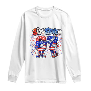 Funny Six Seven Dabbing Long Sleeve Shirt Patriotic American Pride Gift