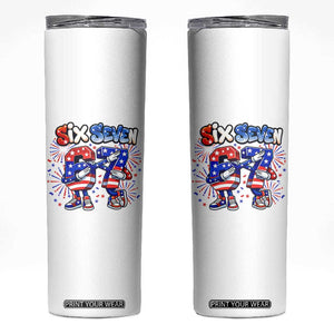 Funny Six Seven Dabbing Skinny Tumbler Patriotic American Pride Gift