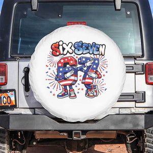 Funny Six Seven Dabbing Spare Tire Cover Patriotic American Pride Gift