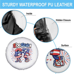 Funny Six Seven Dabbing Spare Tire Cover Patriotic American Pride Gift