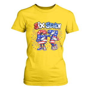 Funny Six Seven Dabbing T Shirt For Women Patriotic American Pride Gift