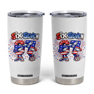Funny Six Seven Dabbing Tumbler Cup Patriotic American Pride Gift