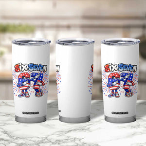 Funny Six Seven Dabbing Tumbler Cup Patriotic American Pride Gift