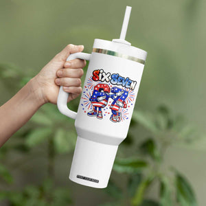 Funny Six Seven Dabbing Tumbler With Handle Patriotic American Pride Gift