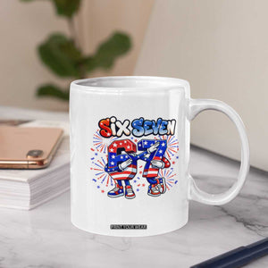 Funny Six Seven Dabbing Coffee Mug Patriotic American Pride Gift